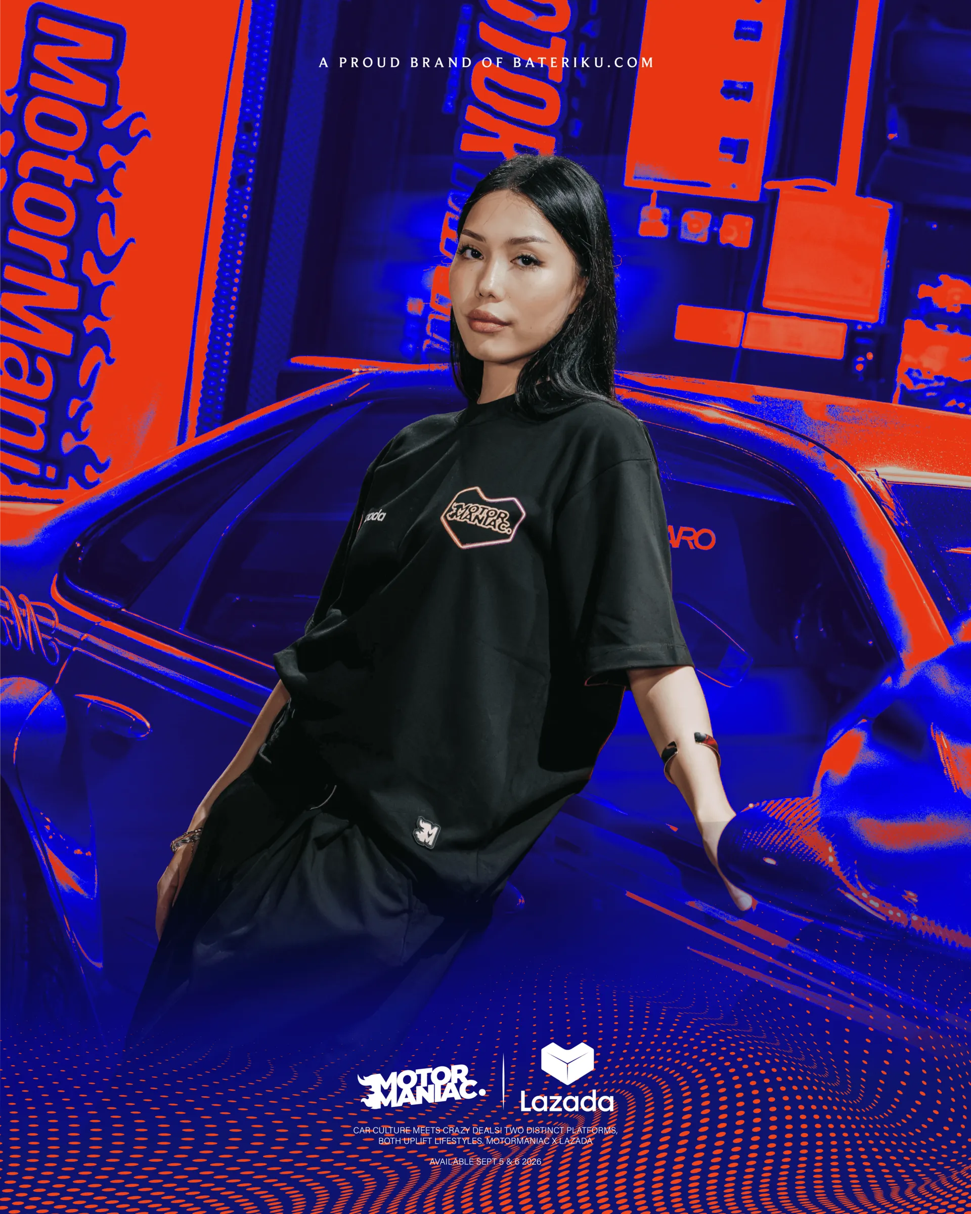 Motormaniac X Lazada Official T-Shirt, Black