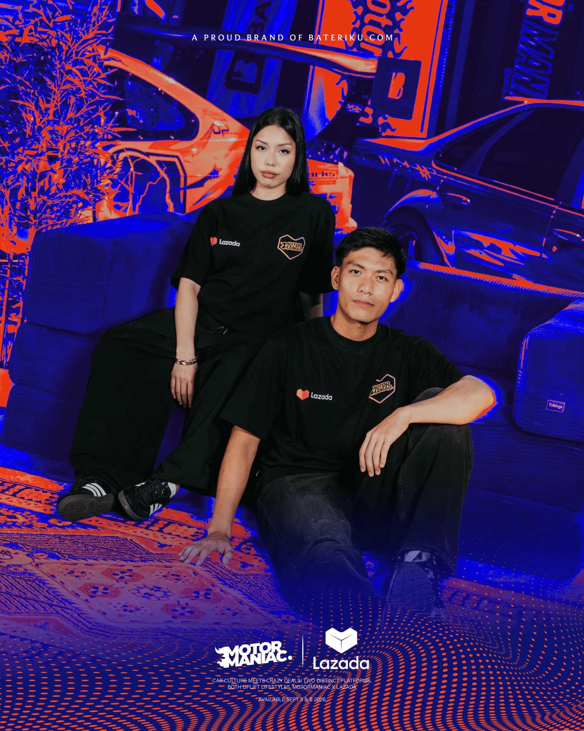 Motormaniac X Lazada Official T-Shirt, Black