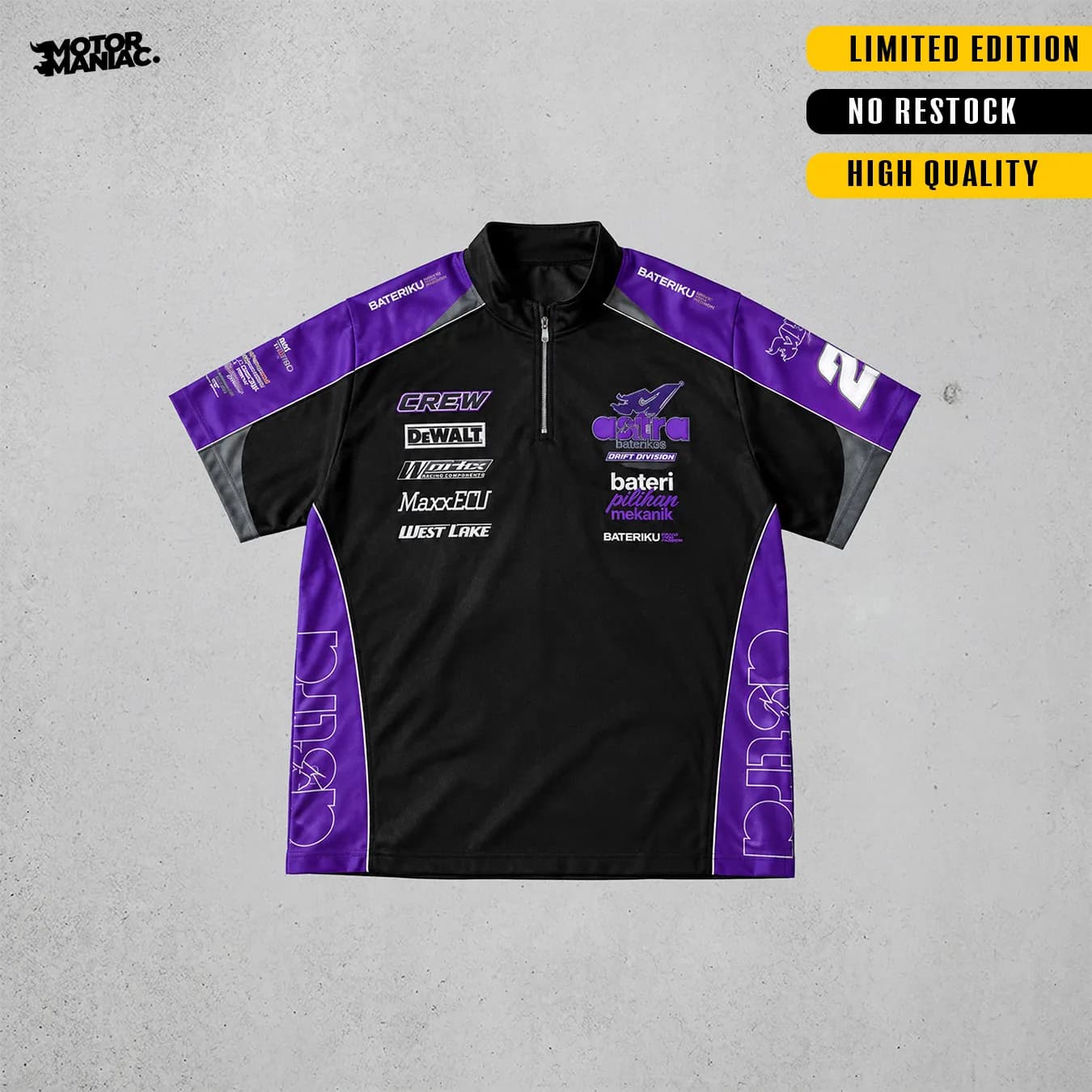 Motormaniac "Zipper Upper V2" Zipper Short Sleeve Jersey